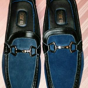 bar III Men's Blue Suede Loafers